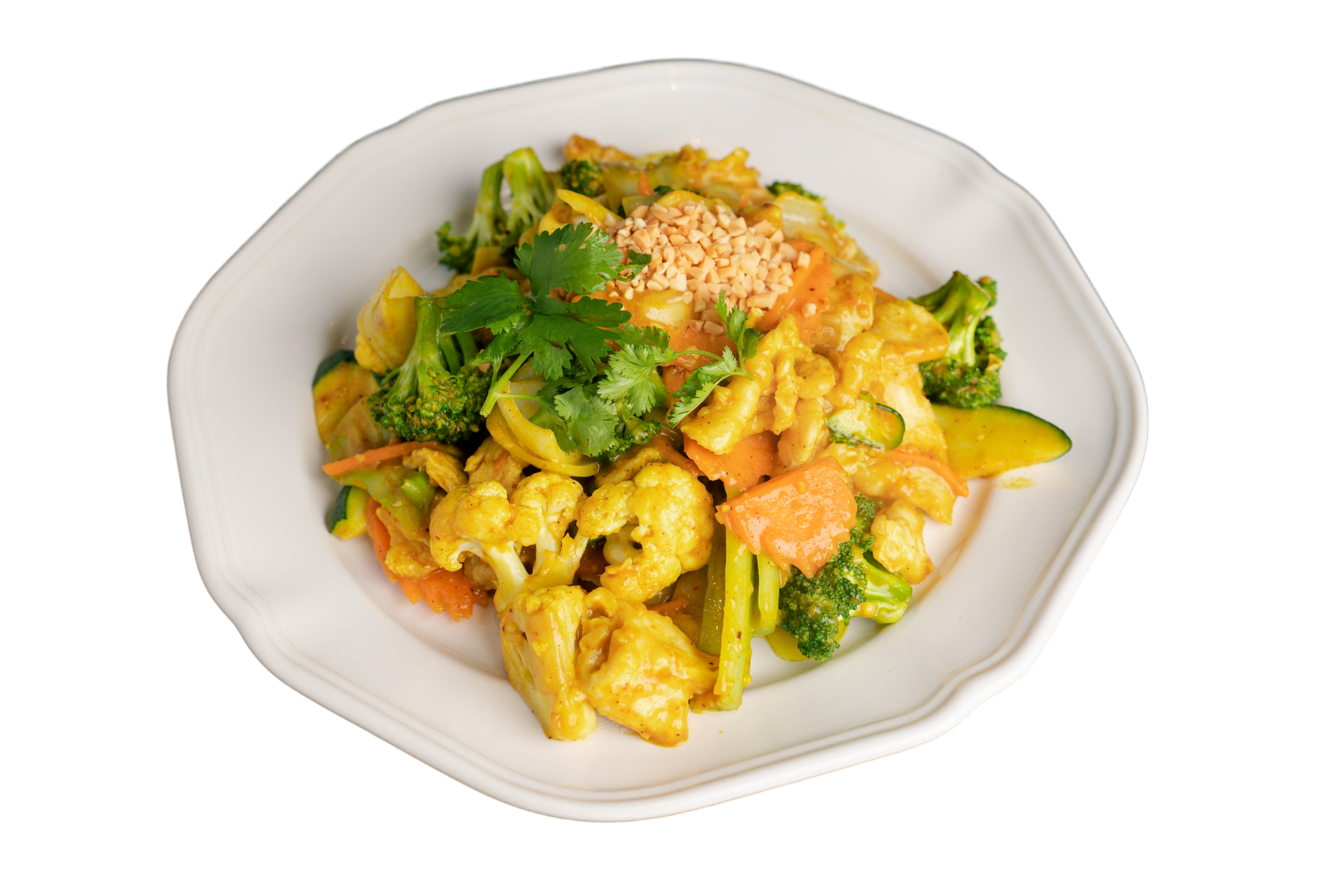 Stir-Fried Chicken With Vegetables In Lemongrass Sauce